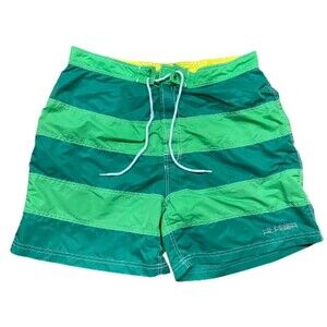 Tommy Hilfiger Board Swimming Trunks Shorts Green Striped Vintage Men's Size XL